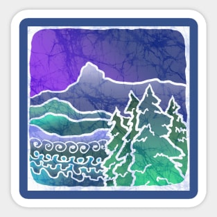 Mountain Batik Landscape Sticker